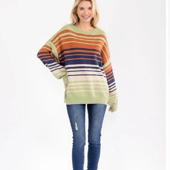 New nwt Le Lis striped sweater beautiful sz S M L - Picture 2 of 3